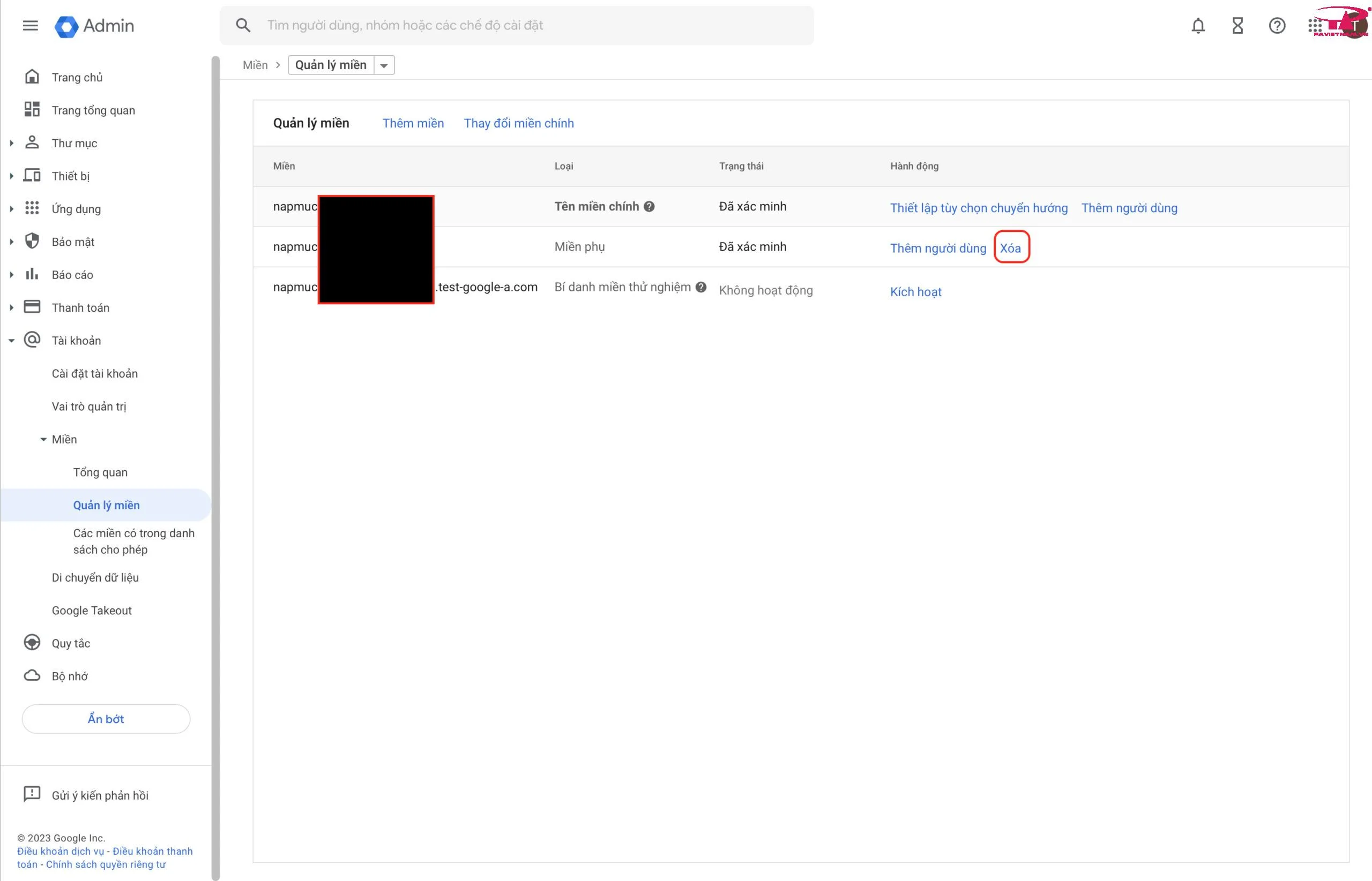 Hướng dẫn thay đổi domain chính dịch vụ Google Workspace